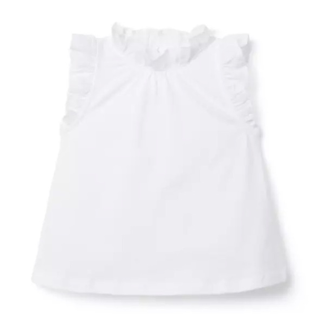 Janie and Jack Girls White Top Size 4